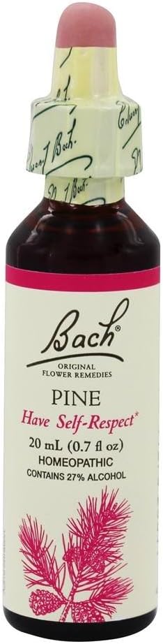 Bach Original Flower Remedies, Pine - Have Self-Respect - Natural Homeopathic Flower Essence for Emotional Balance - Vegan, Gluten Free, Sugar Free - 20mL Dropper