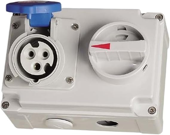 Industrial Waterproof Mechanical Interlock with Switch Socket 4 Holes 16A Three-Phase Four-Wire Combination IP44(CF-7274)