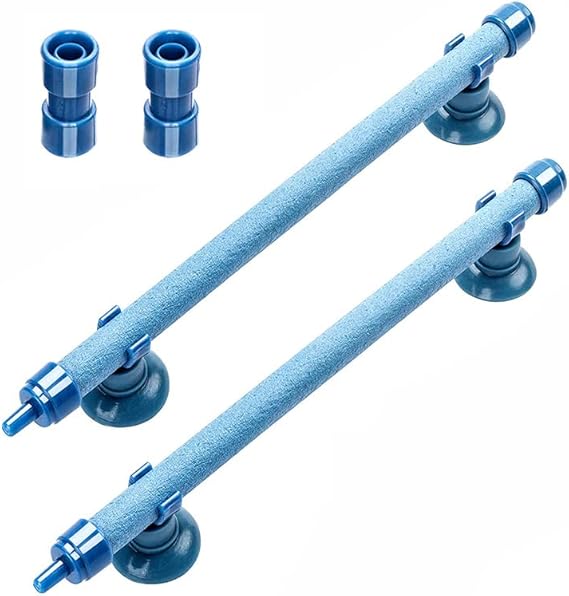 2 Pack 10 Inch Aquarium Bubble Wall Air Stone Bar, Air Stone Bar Tubes with Suction Cups, Spray Aeration for Fish Tank Hydroponics Pump