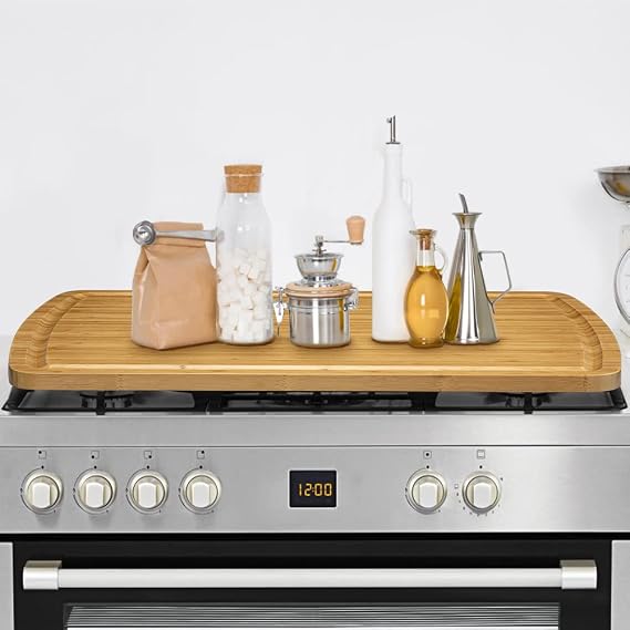 30x20 Stove Top Cover, Bamboo Wood Noodle Board Stove Cover for Gas Stove, Extra Large Cutting Board for Kitchen, Stove Top Cutting Board