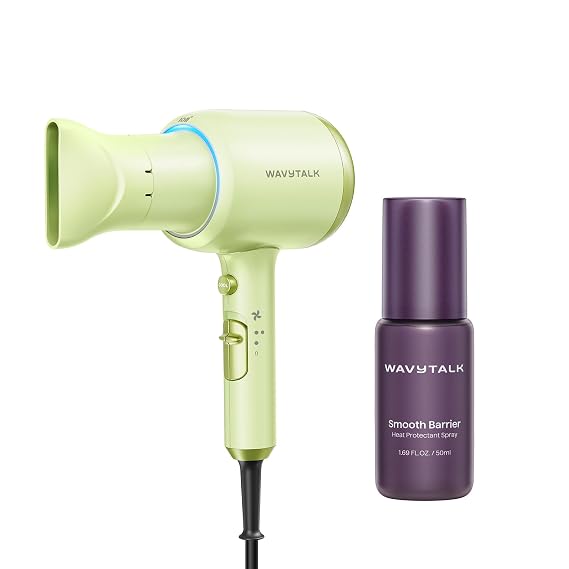 Wavytalk Blown Away Ionic Hair Dryer and Heat protectant Spray for Hair 1.69 Fl Oz