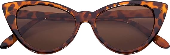 OWL Cateye Sunglasses for Women, Classic Vintage High Pointed Winged 1950s Inspired Glasses Retro Design
