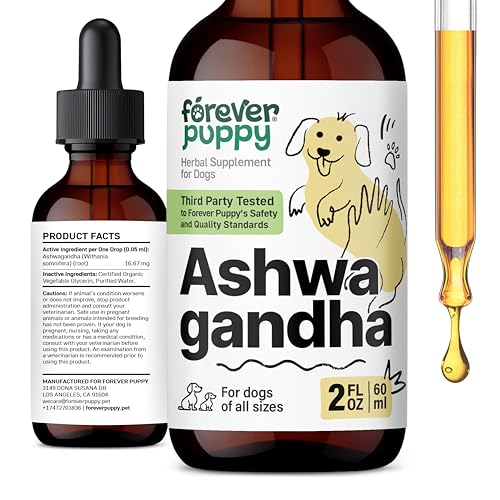 Forever Puppy Ashwagandha Drops for Dogs - Relaxation Supplement wAshwagandha Root - Liquid Alternative to Calming Chews - Food Supplements for Calming Vibes - 2 oz