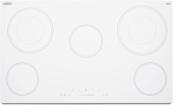 Summit 36" 5 Burner Electric Cooktop 208-240 Volt Radiant Cooktop, ADA Compliant, White- CR5B30T8W