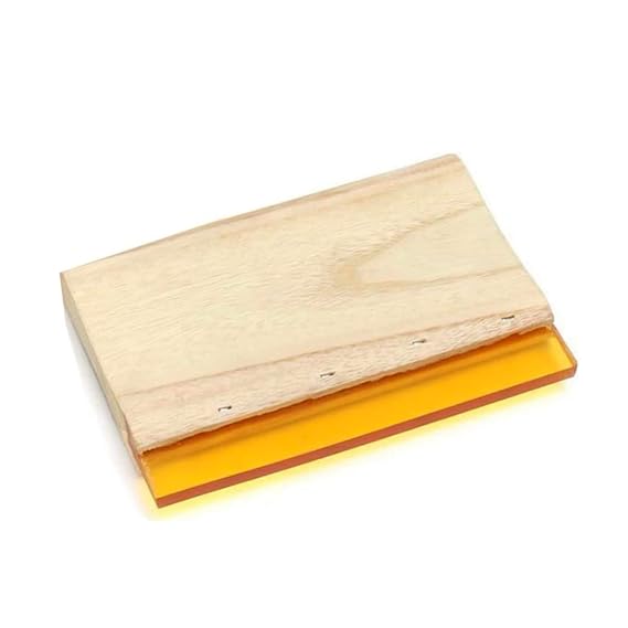 Silk Stencil Screen Printing Squeegee Wood Screen Ink Scraper (6.3 inch (16cm) Oiliness Squeegee - 75 durometer)