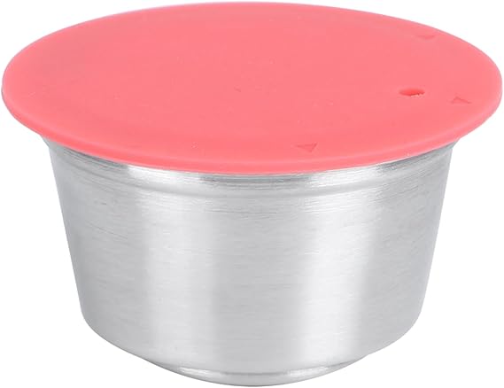 Stainless Steel Reusable Coffee Pods, Pods Reusable Capsule, Pods Reusable for Series with Lid and Filter 53Mm, Efficient Coffee Extraction, Versatile Use (Red)