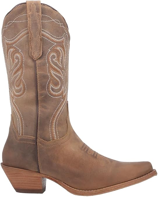 Dan Post Womens Karmel Embroidered Pull On Snip Toe Casual Boots Mid Calf Low Heel 1-2" - Brown