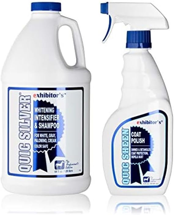 exhibitor's Quic Silver 64 Ounce Quic Sheen 16 Ounce Value Pack Revolutionary Shampoo for Dogs and Horses for The Ultimate Value