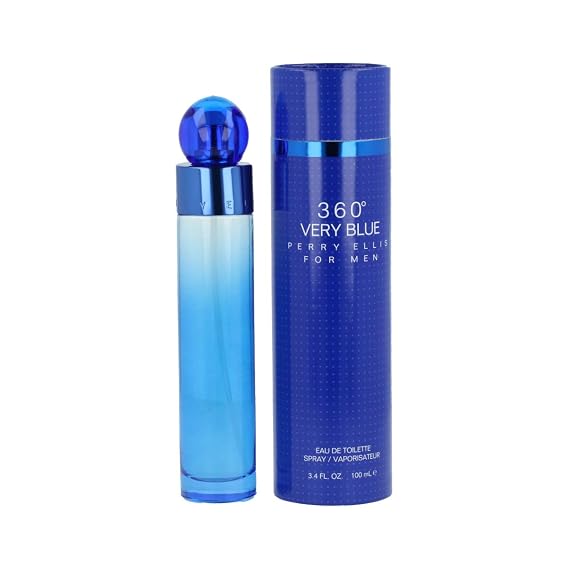 Perry Ellis Fragrances 360 Very Blue Eau de Toilette Spray for Men, 3.4 Ounce