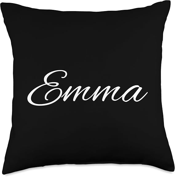 Beautiful Handwritten Font Emma Calligraphy Throw Pillow