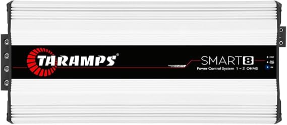 Taramps Smart 8 Monoblock Amplifier 8000 Watts Rms Multi-Impedance Technology 1~2 Ohms 12.6VDC Output Power, Subwoofer Amp Car Audio Class D, Smart 8k