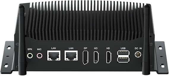 WEIDIAN Fanless PC, Industrial Mini PC, Core i7-10510U (up to 4.90 GHz), 2HD+DP Triple Display, 2RS232/RS422/RS485 COM, 2RJ45 LAN, 6USB, GPIO, WiFi, BT, Win11, Linux, Ubuntu(64GB RAM 1TB SSD 2TB HDD)