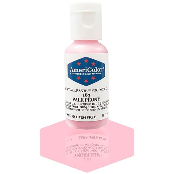 AmeriColor, Pale Peony, 0.75 Ounce Bottle, Soft Gel Paste Food Color