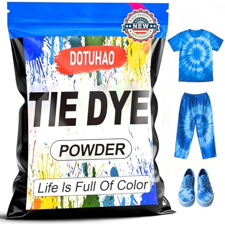 Tie Dye Powder, Blue Tie Dye for Clothes, Fabric Dye, Permanent & Washfast Powder Tie Dyes, Creative Dyes for Clothes Blue,2 OZ