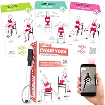 Flexies Chair Yoga Workout Cards 58 Seated Exercise Cards for Beginners & Seniors | 28 Day Chair Workout Chart for Weight Loss, Strength, Flexibility & Balance