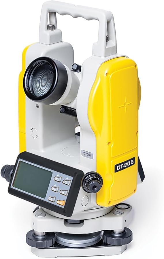 DT-205 Digital Electronic Theodolite for Construction Surveying, Rechargeable and Alkaline Batteries, Optical Plummet