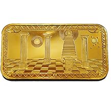 Commemorative Masonic Gold Bar Column Coin