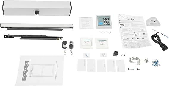 65w Automatic Swing Door Opener, 110-240V Electric Handicap Door Opener, 330LBS Heavy Duty Swing Gate Operator Opener Closer with 2 Remote Controller for Commercial Residential Use