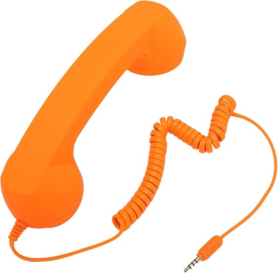 Retro 3.5mm Telephone Handset for Cellphone - Radiation Proof Old Phone Receiver, Handheld Headset for Cell Phone