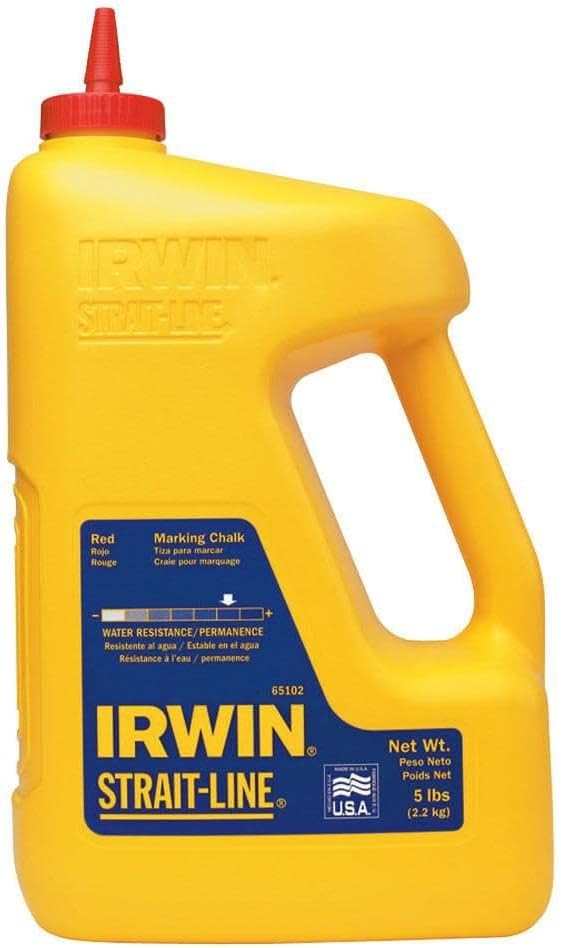 Irwin Tools IRWIN STRAIT-LINE Marking Chalk, Standard, Red, 5 lbs (65102)