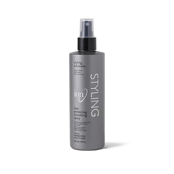 ion Smoothing Heat Protectant Spray, 8 fl oz, Vegan, Paraben Free, Lightweight, Improves Manageability, Reduces Drying Time