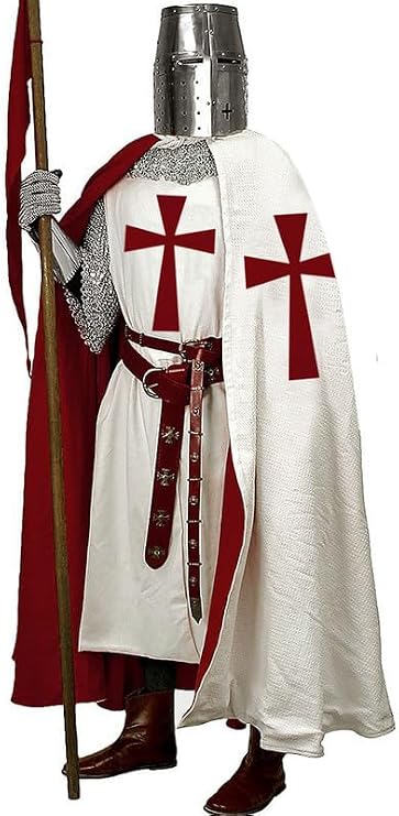 SUNLEXA Templar Knight Cloak Halloween Costumes Monk Renaissance Medieval Wizard Knight Templar Tunic Tabard Surcoat LARP