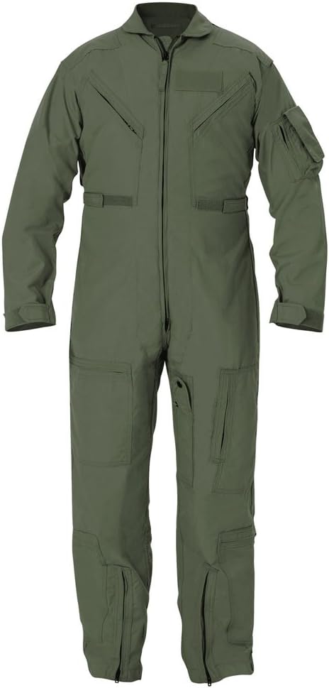 Propper Nomex Flight Suit, 92/5/3 Nomex, 44in Chest, Long, Sage F51154634744L