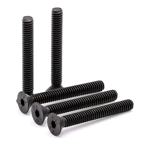 Glvaner 10pcs M8 x 35mm Flat Head Socket Cap Screws, Black Oxide Finish, 10.9 Grade Alloy Steel, Full Thread Socket Cap Bolts Screws for Home Assembly, Automotive