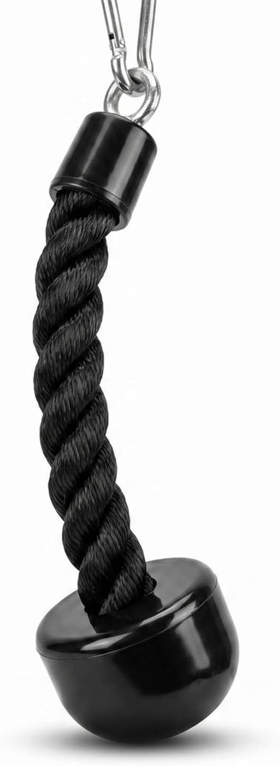 Amber Sporting Goods Heavy Duty Tricep Rope Cable Attachment 1000 lbs Lab Tested 1.5" LAT Machine Accessory Pull Down Grip Strength Training Equipment for Gym & Home Single and Double