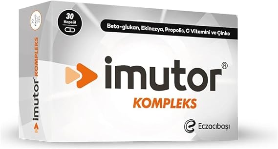 Imutor Kompleks 30 Kapsül – Bağışıklık – Beta Glukan, Ekinezya, Propolis, C Vitamini, Çinko