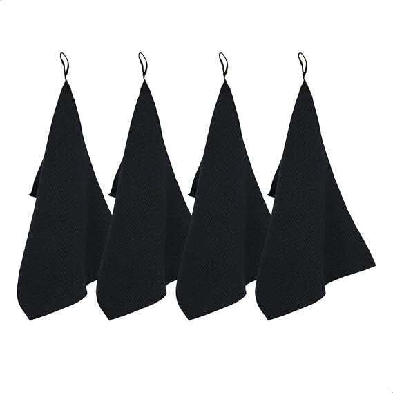 watchget Microfiber Cleaning Cloth,Barista Micro Towels 4 Pack Black