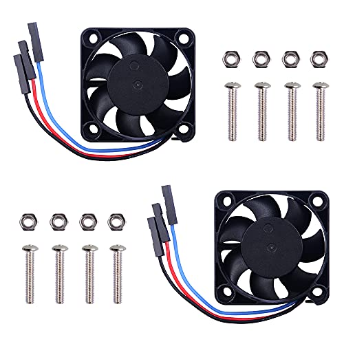 GeeekPi 2PCS PWM Controllable Quiet 4010 Fan 40x40x10mm DC 5V for Raspberry Pi 4, 3 B, Pi 3 Black