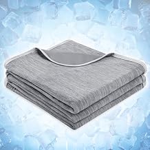 PAVILIA Cooling Blanket for Hot Sleepers, Lightweight Summer Blanket for Bed, Cooling Chill Throw Blanket for Night Sweats Absorb Heat for Adult Kid Baby on Warm Night, Light Grey, 50x60 inch