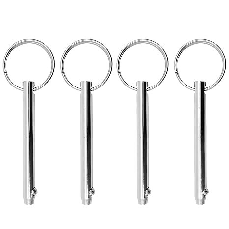 4 Pack 316 Stainless Steel Quick Release Pin, Diameter 5/16"(8mm), Total Length 3"(76mm), Effective Length 2.2"(57mm), Bimini Top Pin, Marine Hardware