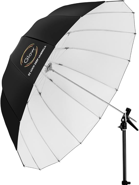 Glow Easy Lock Medium Deep White Fiberglass Umbrella (41")