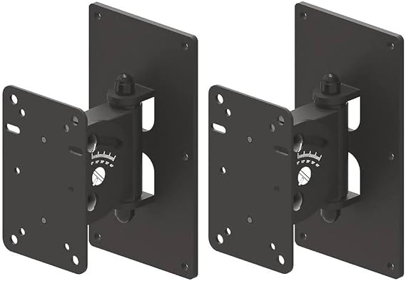 QUIK LOK - QL956 Speaker Wall Mount Brackets - Heavy Duty Steel Studio Monitor Mounts with Adjustable Horizontal Swivel and Vertical Tilt, 1 Pair, Black