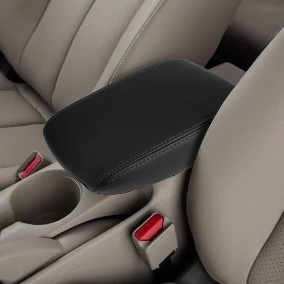LEXLEY,With "SENTRA"LOGO Armrest Box Cover Center Console Pad Waterproof Anti-Scratch Leather Protector Covers For Nissan 2013-2019 Sentra-Black Stitches