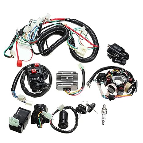 Full Electrics Wiring Harness Coil Loom Ignition System For ATV QUAD 150/200/250C Start Engine Kit