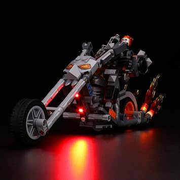 VONADO LED Light Kit Compatible with Lego Ghost Rider Mech & Bike 76245, DIY Lighting Compatible with Ghost Rider Lego 76245 (NO Lego Model,ONLY Light)