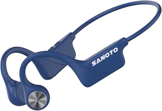 SANOTO Kemik İletimli Kulaklıklar Bluetooth 5.3, Açık Kulak Kulaklığı Kablosuz Bluetooth, 8 Saat Çalma Süresi Uzun Pil Ömrü, IPX5 Su Geçirmez Spor Kulaklıkları Koşu, Bisiklet, Antrenman için