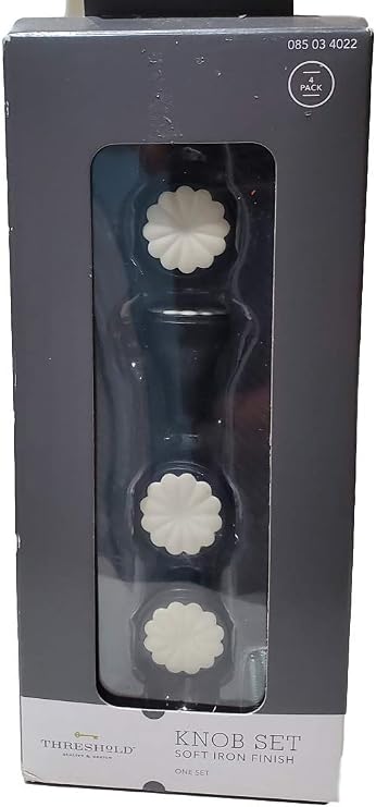 Threshold Brown/Ivory Soft Iron Knob Set 4 Pack (Includes Hardware)