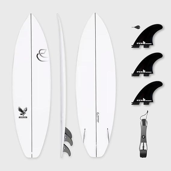 Garuda 6'1" Shortboard 900 FRP with Fin Set and Leash – High-Performance Surfboard