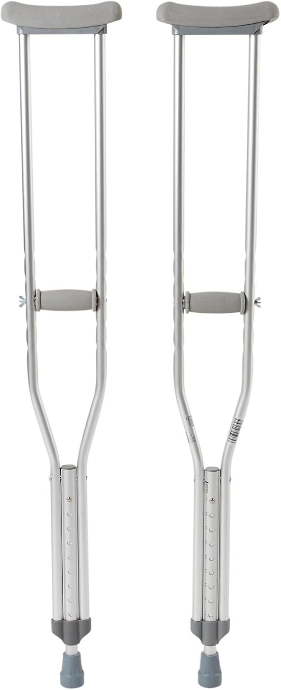 McKesson Aluminum Frame Push Button Underarm Crutches for, 350 lb, 1 Pair