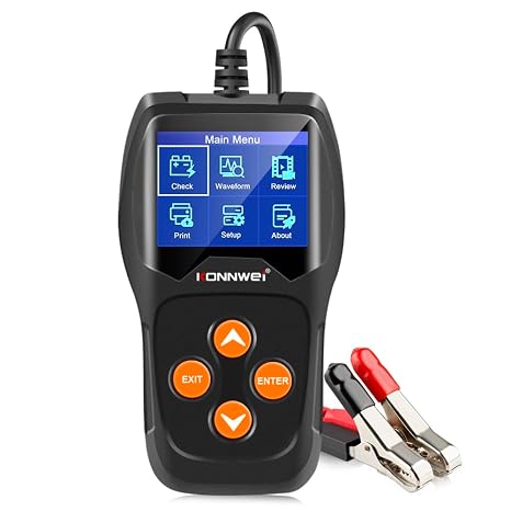 KONNWEI KW600 12V/24V Car Battery Tester Automotive Battery Analyzer with 1002000 CCA, Graphic Voltage Monitoring, Cranking & Charging System Test, Alternator Check, for Cars, Motorcycles, Marine