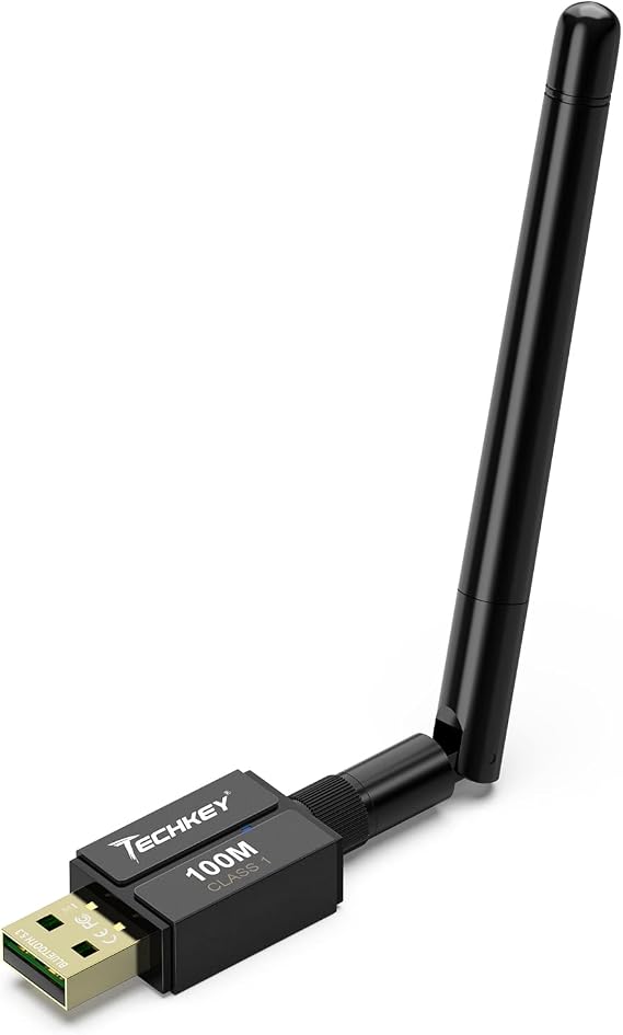 Long Range USB Bluetooth 5.3 Adapter for Desktop PC Plug&Play Mini Dongle | Class 1 Wireless EDR Transfer Transmitter Receiver 328FT for BT Mouse/Keyboard/Headphones/Print Severs Support Win11/10
