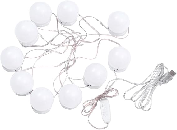 LED Mirror String Lights 10 Piece Pc Bulbs for Dressing Mirrors