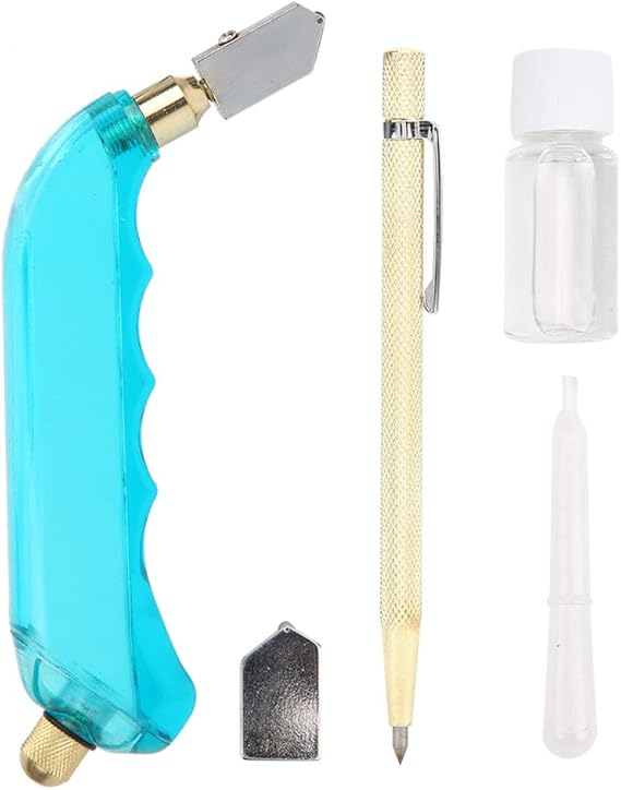 Oil Filled Glass Cutter Marking Diamon Tool with Pen Kit for Household and Cutting Work(24.00X12.00X3.00)