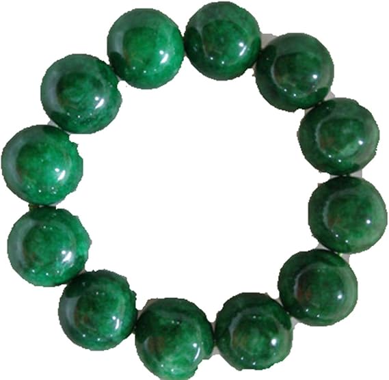 Natural Jadeite Dried Green Iron Dragon Bead Bracelet Dazi Jade Bracelet Imperial Green Road Lutong Atmospheric Men's Bracelet