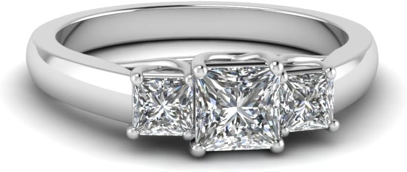 GIA Certified 1 Ctw Natural Diamond Trio 3 Stone Engagement Ring 14K Gold