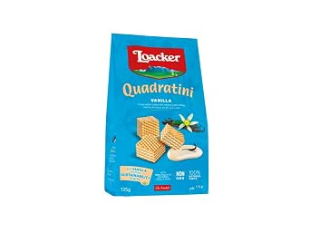 Loacker Quadratini Vanille 125g - Knusprige Waffelwurfel mit Vanillecreme